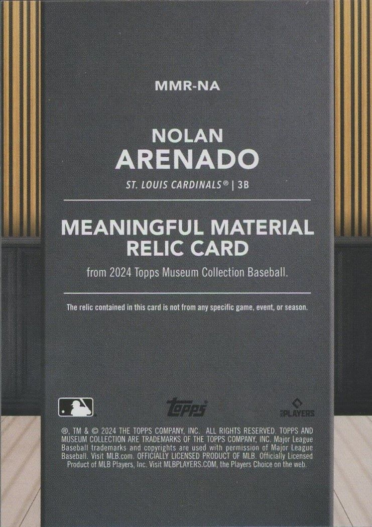 2024 Topps Museum Nolan Arenado Meaningful Material Relic #42/99 #MMR-NA