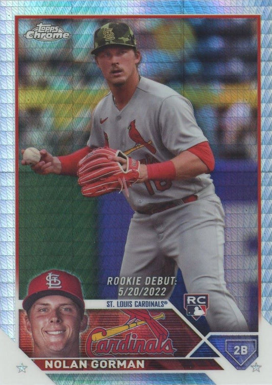 2023 Topps Chrome Update Nolan Gorman Prism Refractor Rookie #USC145