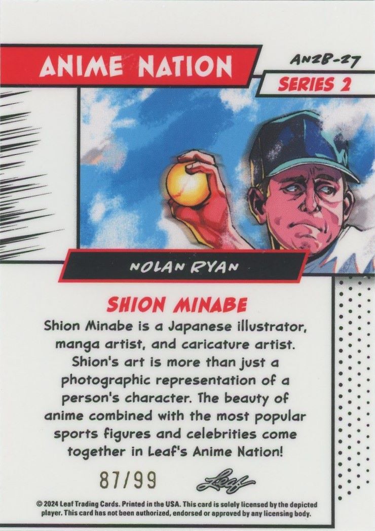 2024 Leaf Metal Nolan Ryan Anime Nation #87/99 #AN2B-27