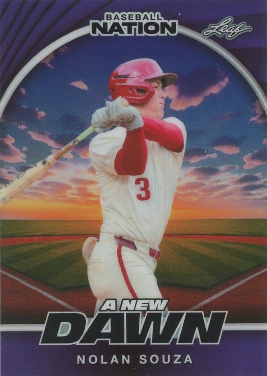 Nolan Souza 2025 Leaf Baseball Nation A New Dawn Purple #7/8 #NB-80