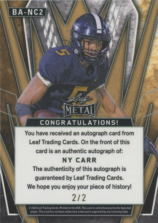 Ny Carr 2024 Leaf Metal Auto Earth Wave Auto #2/2 #BA-NC2