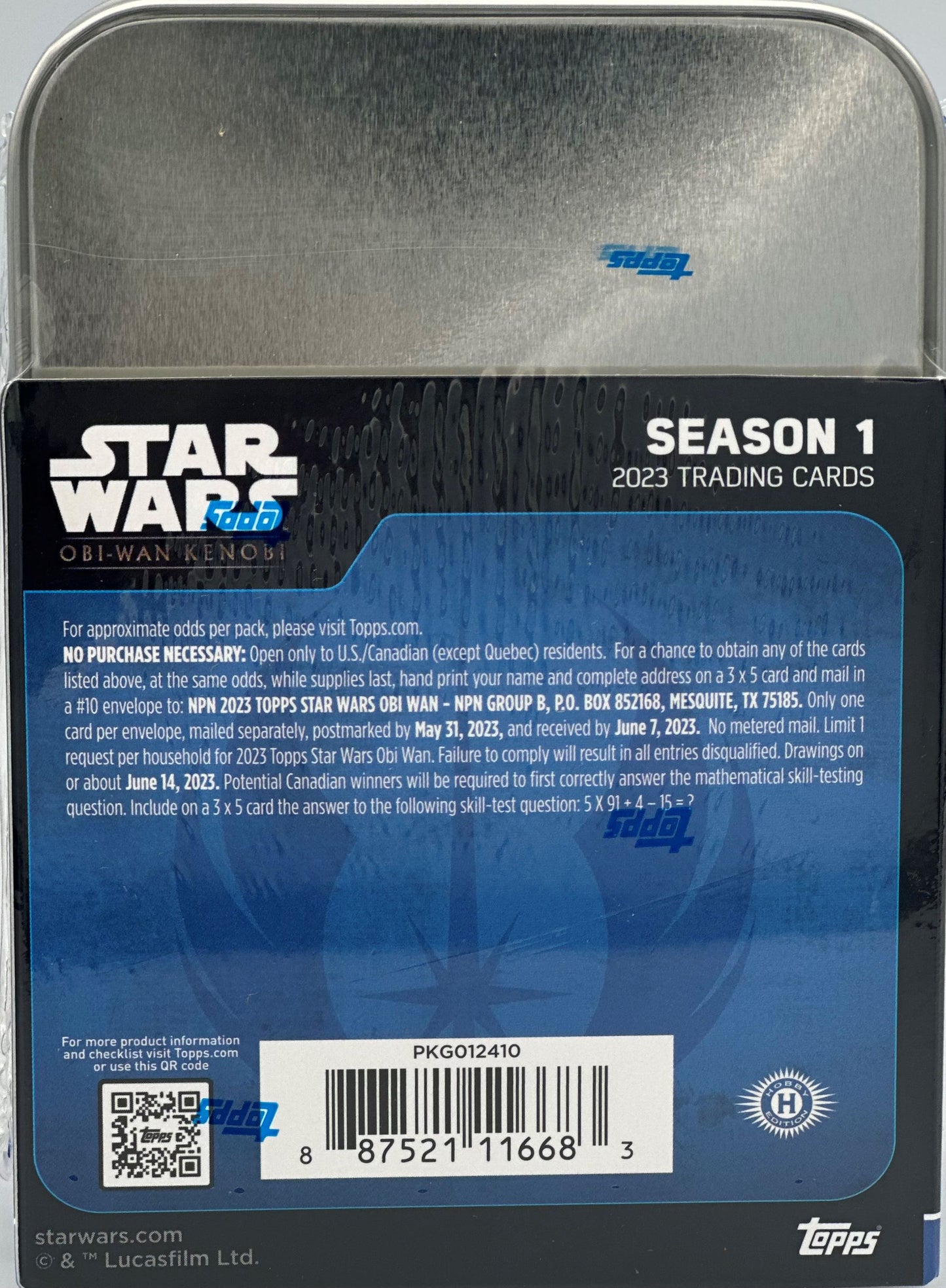 2023 Topps Star Wars Obi-Wan Kenobi Sealed Hobby Box Tin Series 1