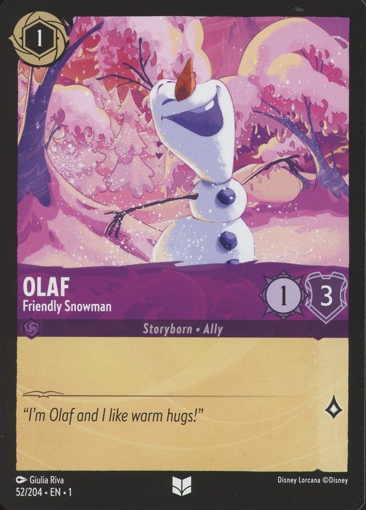 Disney Lorcana: The First Chapter Olaf Friendly Snowman Uncommon #52