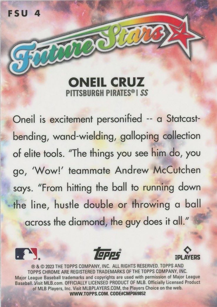 2023 Topps Chrome Update Oneil Cruz Future Stars #FSU-4