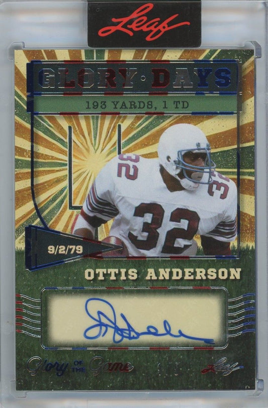 2025 Leaf Glory Of The Game Football Ottis Anderson Glory Days Auto #1/5 #GD-OA1