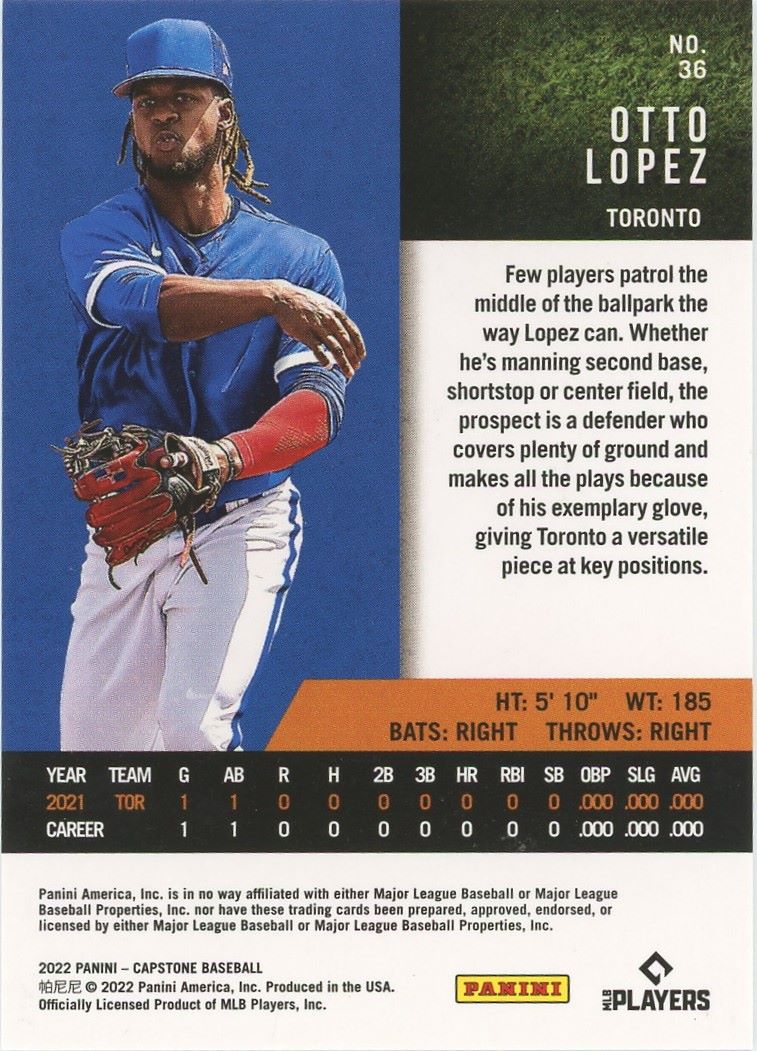 2022 Panini Capstone Otto Lopez Red Rookie #36