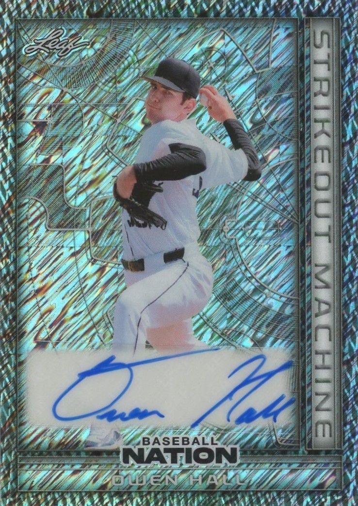 Owen Hall 2025 Baseball Nation Strikeout Machine Silver Shimmer Auto #5/15 #SMA-OH1
