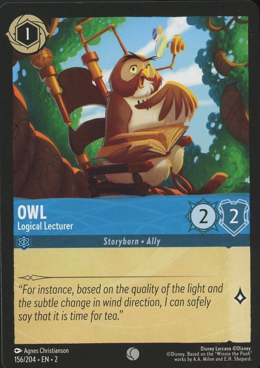 Disney Lorcana: Rise Floodborn Owl Logical Lecturer #156 Common