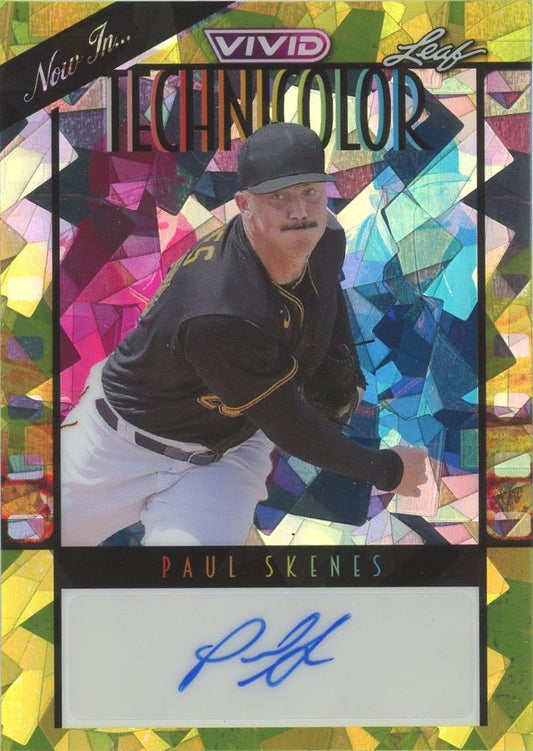 Paul Skenes 2023 Leaf Vivid Technicolor Cracked Ice Gold Auto #5/10 #T-PS1