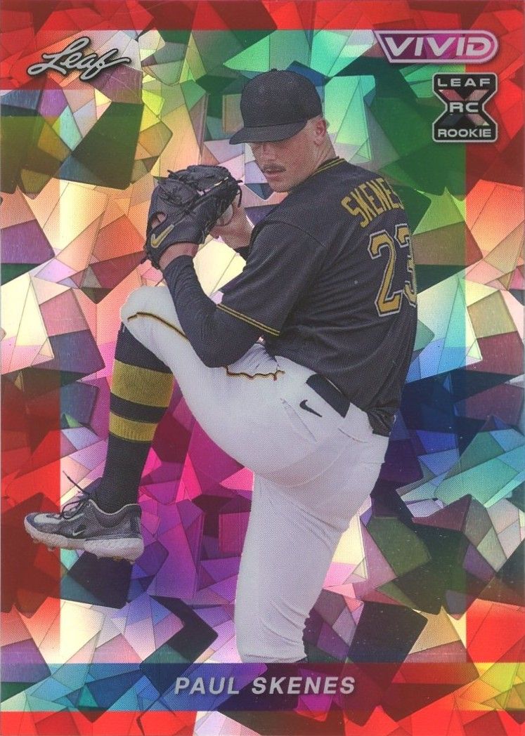Paul Skenes 2023 Leaf Vivid Rookie XRC Red Cracked Ice #5/8 #89