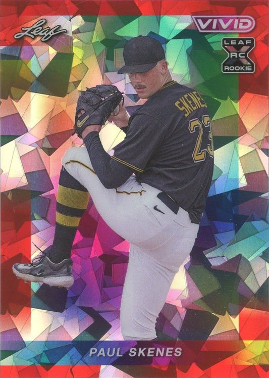 Paul Skenes 2023 Leaf Vivid Rookie XRC Red Cracked Ice #5/8 #89