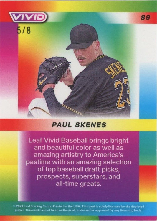 Paul Skenes 2023 Leaf Vivid Rookie XRC Red Cracked Ice #5/8 #89