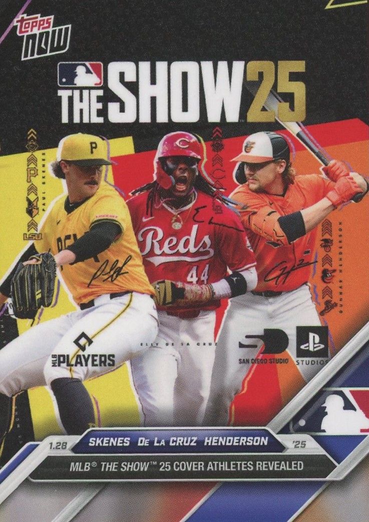 Paul Skenes/Elly De La Cruz/Gunnar Henderson 2025 Topps NOW MLB Show Cover #OS-17