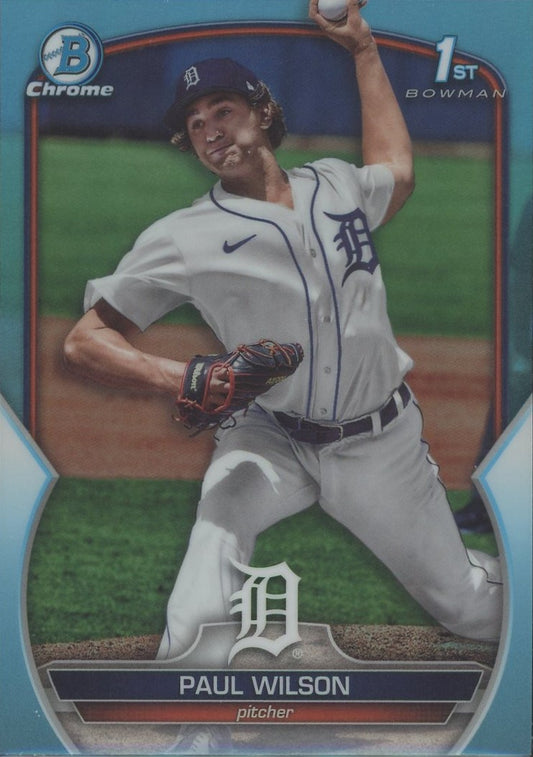 2023 Bowman Chrome Draft Paul Wilson 1st Bowman Aqua #BDC-186