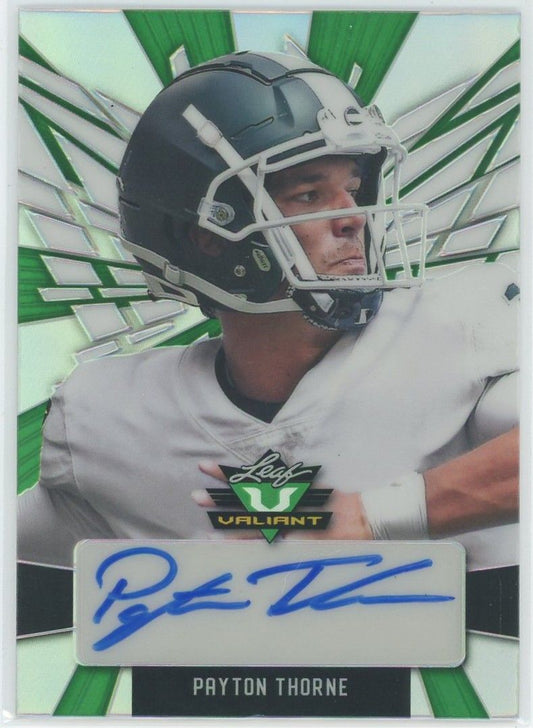 2022 Leaf Valiant Football Payton Thorne Green Auto #36/40 #PA-PT1
