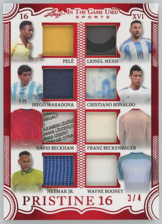 Pele Messi Ronaldo Mbappe & More 2025 Leaf In The Game Used 16 Patch Relic #3/4