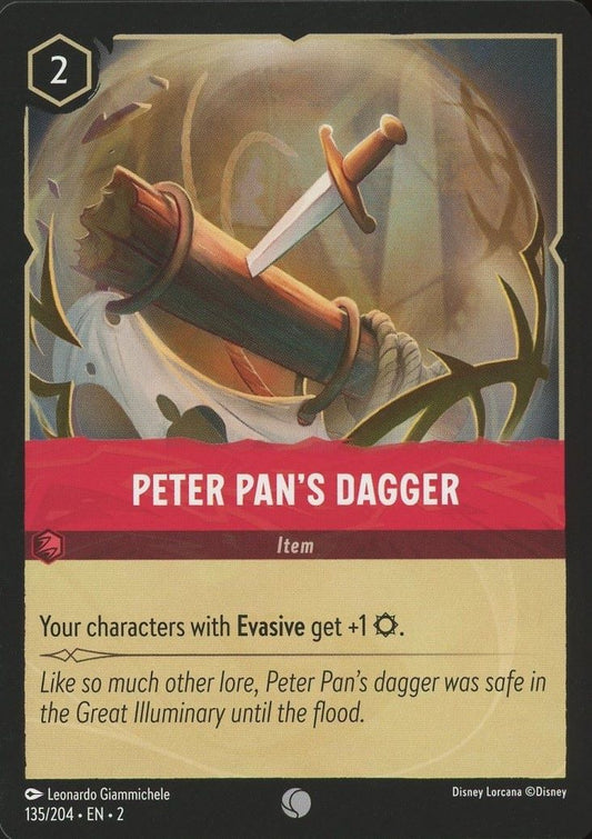 Disney Lorcana: Rise of the Floodborn Peter Pan's Dagger #135 Common