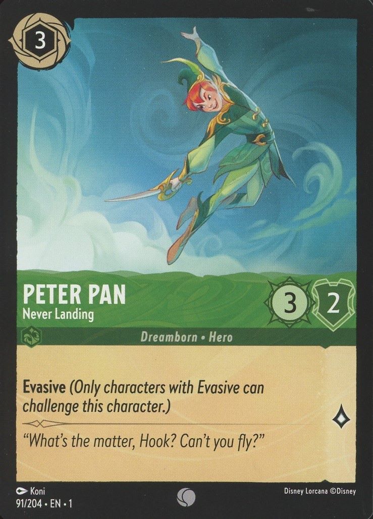 Disney Lorcana: The First Chapter Peter Pan Never Landing Common #91