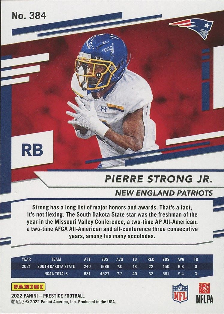 2022 Prestige Pierre Strong Jr Rookie #384