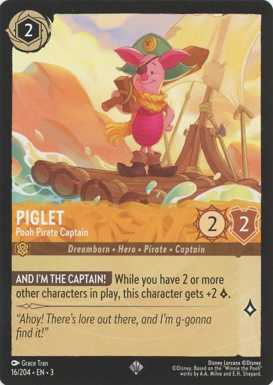 Disney Lorcana Into the Inklands Piglet Pooh Pirate Captain Super Rare #16