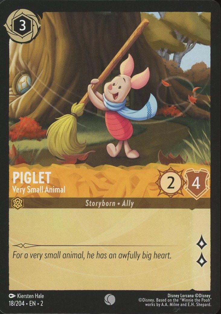 Disney Lorcana: Rise of the Floodborn Piglet Very Small Animal #18 Common