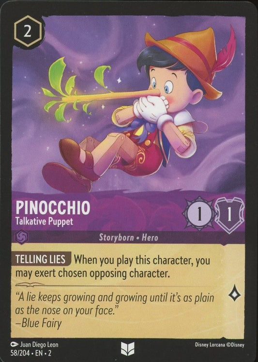 Disney Lorcana: Rise of the Floodborn Pinocchio Talkative Puppet #58 Uncommon