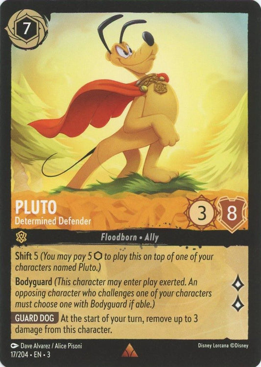 Disney Lorcana Into the Inklands Pluto Determined Defender Rare #17