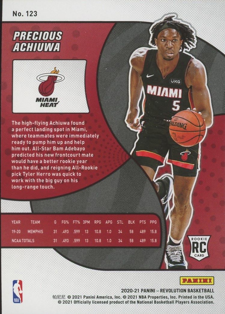 2020-21 Panini Revolution Precious Achiuwa Rookie #123