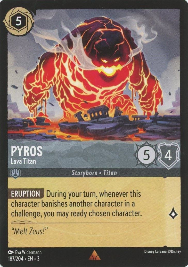 Disney Lorcana Into the Inklands Pyros Lava Titan Rare #187