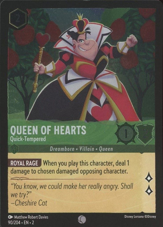 Disney Lorcana: Floodborn Queen Of Hearts Quick Tempered Common Foil #90