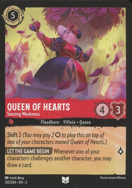 Disney Lorcana:Rise of Floodborn Queen of Hearts Sensing Weakness #120 Uncommon