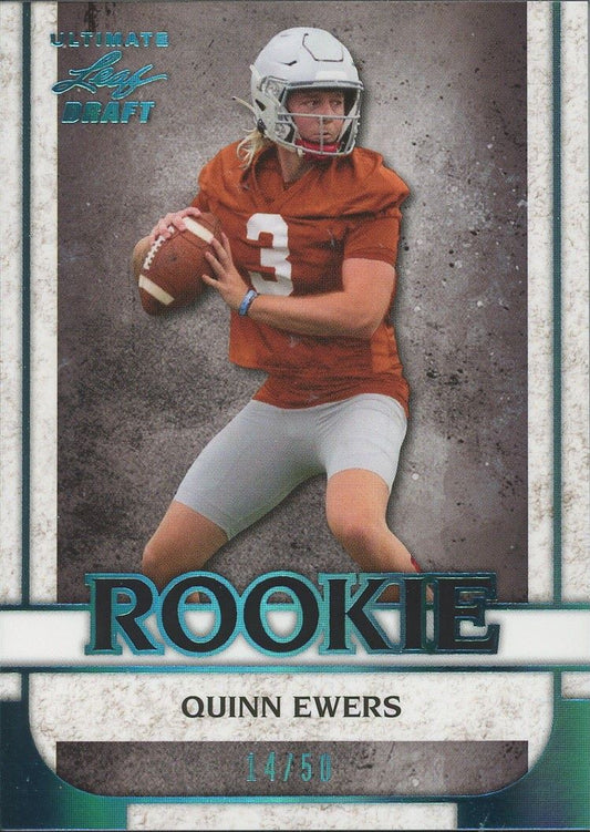 2022 Leaf Ultimate Draft Quinn Ewers Rookie Platinum Spectrum #/50 #3