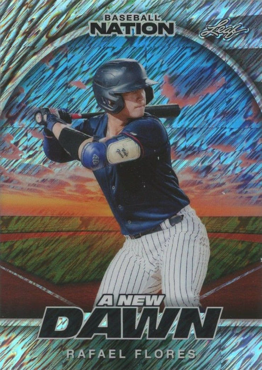 Rafael Flores 2025 Leaf Baseball Nation A New Dawn Silver Shimmer #6/15 #NB-84