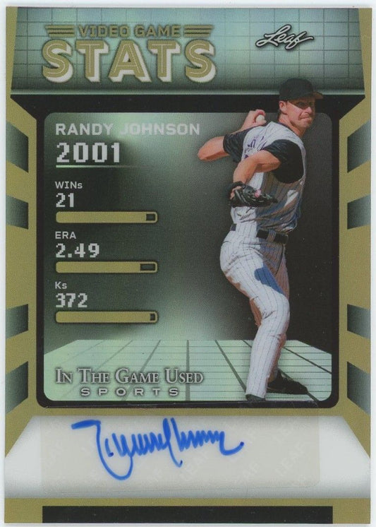 2025 Leaf In The Game Used Randy Johnson Video Game Stats Auto #12/30 #VG-RJ2