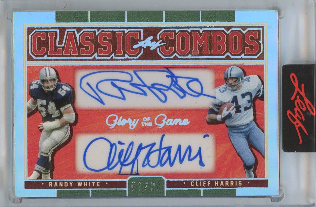 Randy White Cliff Harris 2025 Leaf Glory of the Game Classic Combos Auto #1/20 #CC-15