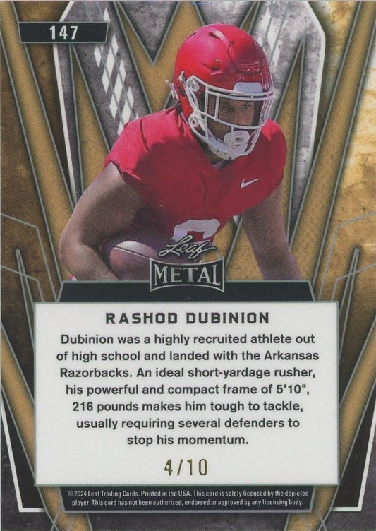 Rashod Dubinion 2024 Leaf Metal Football Proof #4/10 #147