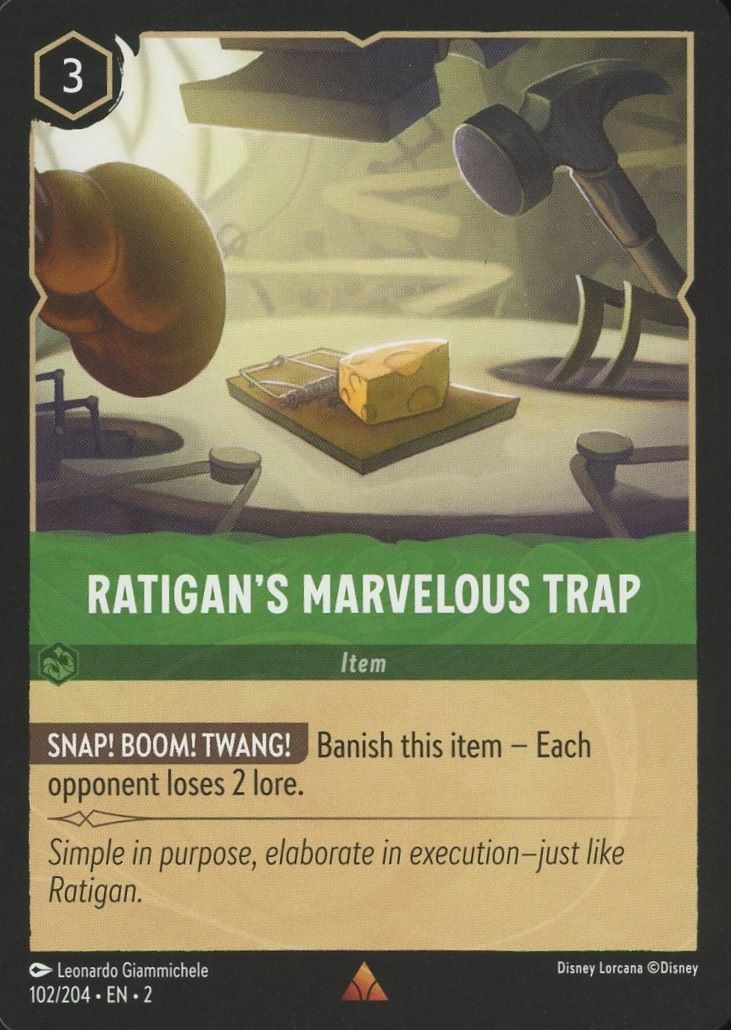 Disney Lorcana: Floodborn Ratigans Marvelous Trap Rare #102