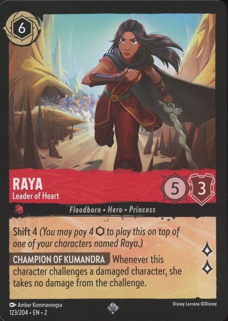 Disney Lorcana: Floodborn Raya Leader of Heart Super Rare #123