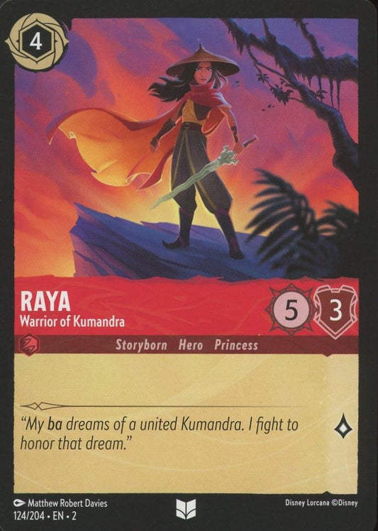 Disney Lorcana: Rise of the Floodborn Raya Warrior of Kumandra #124 Uncommon