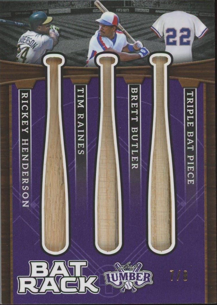 2024 Leaf Lumber Ricky Henderson Raines Butler Bat Rack Relic Purple #7/8 #BR3-9