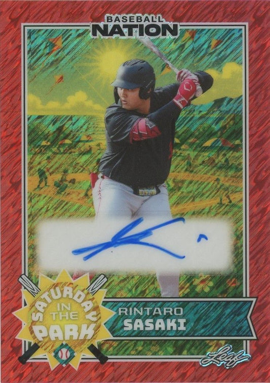 Rintaro Sasaki 2025 Leaf Nation Sat in the Park Orange Shimmer Auto #2/2 #SA-RS1