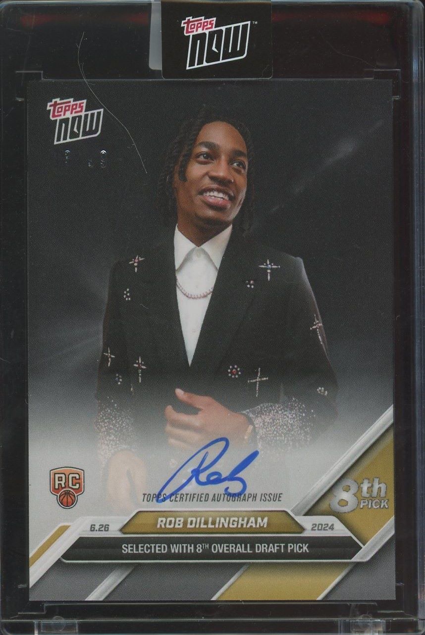 2024 Topps Now Rob Dillingham NBA Draft 8th Pick Rookie Auto #43/99 #D-5A