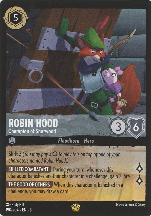 Disney Lorcana Robin Hood Champion of Sherwood Legendary #190