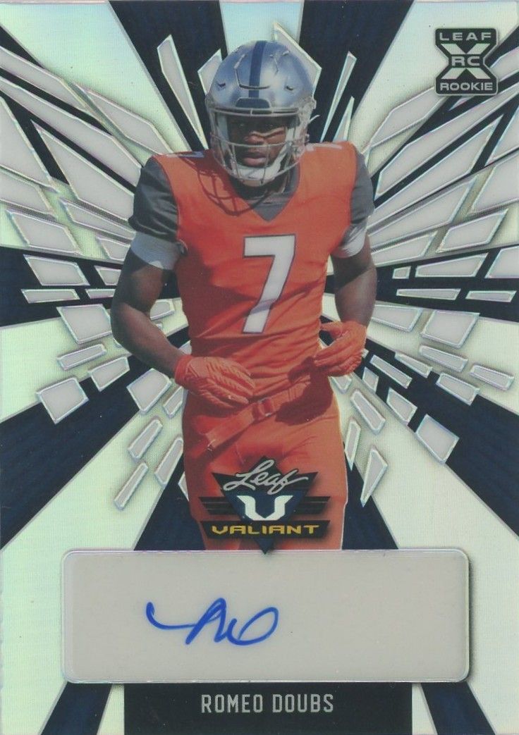 Romeo Doubs 2022 Leaf Valiant Navy Blue Auto Rookie XRC #11/20 #BA-RD1