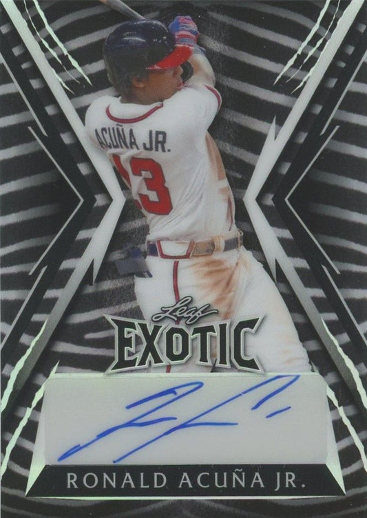 Ronald Acuna Jr 2023 Leaf Exotic Zebra Auto #3/9 #BA-RAJ Braves