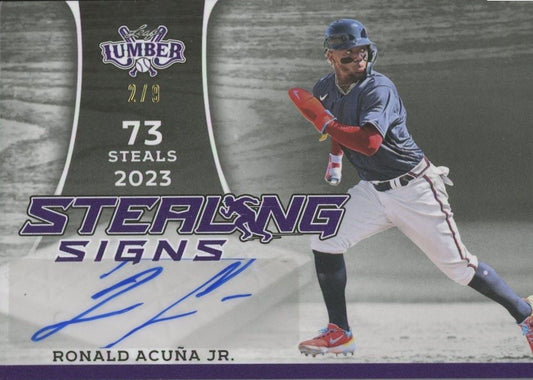 2024 Leaf Lumber Ronald Acuna Jr. Stealing Signs Auto #/9 #STS-RAJ