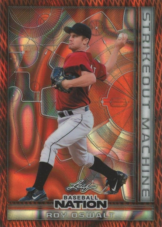Roy Oswalt 2025 Leaf Baseball Nation Strikeout Machine Orange Wave #3/4 #SMB-29