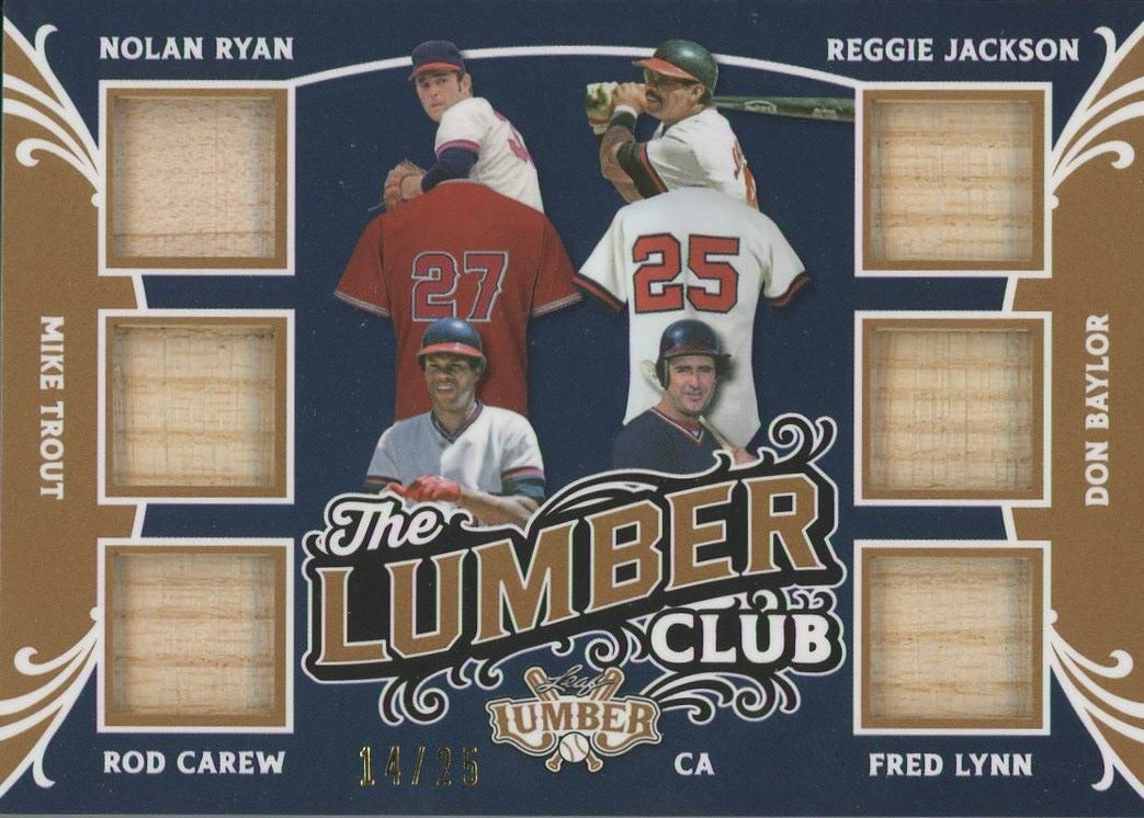 2024 Leaf Lumber Mike Trout Ryan Carew Jackson Lynn Baylor Bat Card #/25 #TLC-18