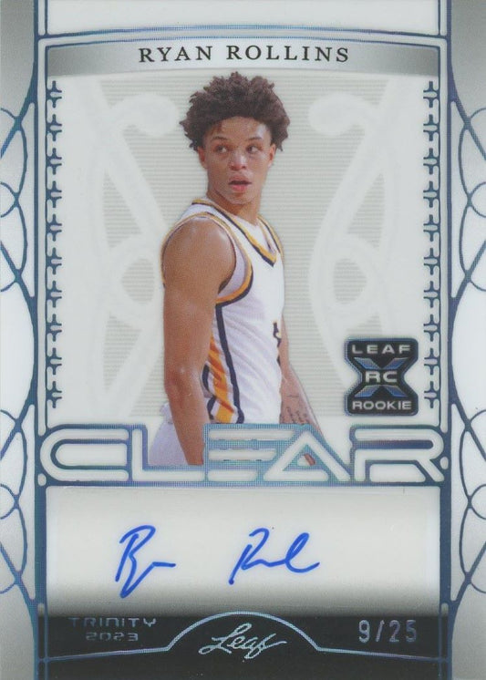 2023 Leaf Trinity Ryan Rollins Clear Auto Blue #9/25 #CA-RR1