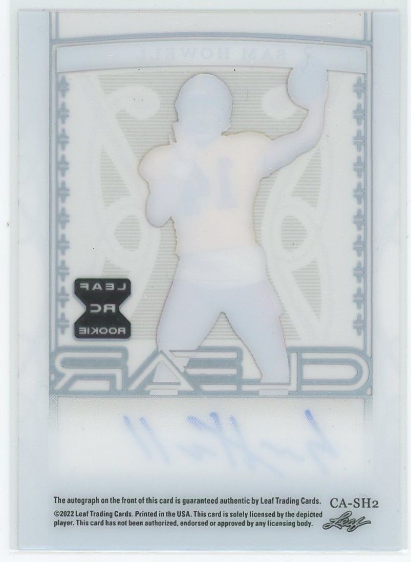 2022 Leaf Trinity Sam Howell Clear Blue Auto #7/30 #CA-SH2